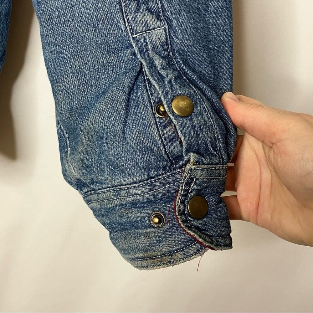 Faded Glory VTG Men's Denim Fleece Lined Zip Button Hoodie Cotton XL - Picture 14 of 14
